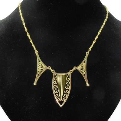 Collier Or Jaune Motif Filigrané