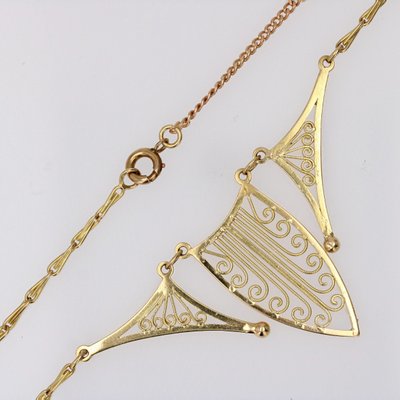 Collier Or Jaune Motif Filigrané