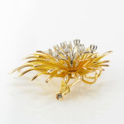 Spilla d'oro vintage con diamanti