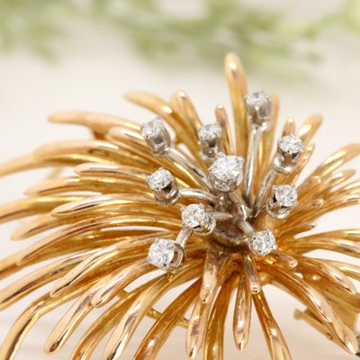 Spilla d'oro vintage con diamanti