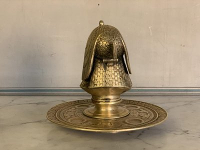 Gilt Bronze Inkwell, Egyptomania