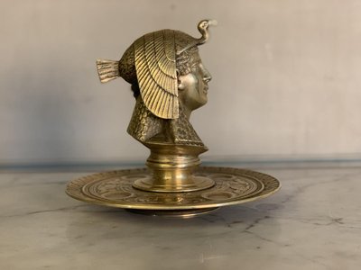 Gilt Bronze Inkwell, Egyptomania