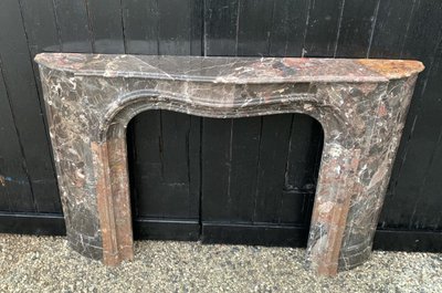 Marble fireplace, Breccia de Waulsort, early 19th century