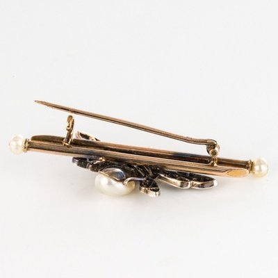 Broche Ancienne Insecte Perle Fine Saphir Et Diamants