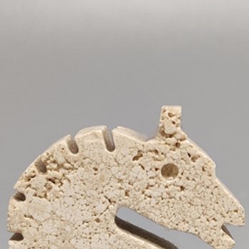 1970 Original sculpture of horse in travertine by Enzo Mari for F.lli Mannelli
