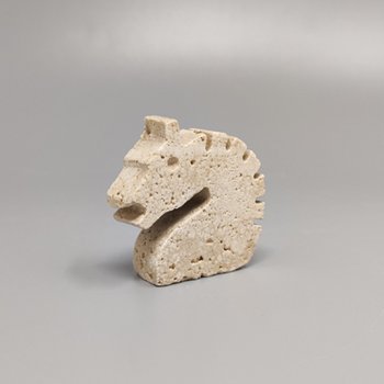 1970 Original sculpture of horse in travertine by Enzo Mari for F.lli Mannelli