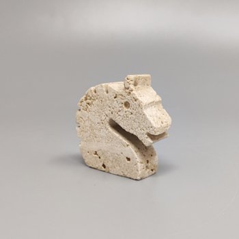 1970 Original sculpture of horse in travertine by Enzo Mari for F.lli Mannelli