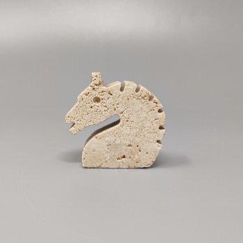 1970 Original sculpture of horse in travertine by Enzo Mari for F.lli Mannelli
