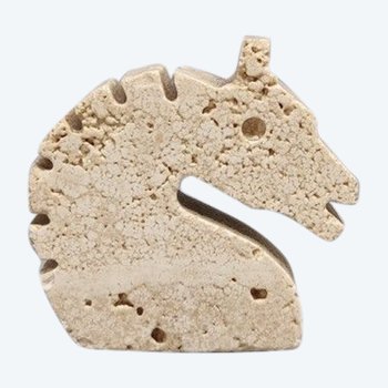 1970 Original sculpture of horse in travertine by Enzo Mari for F.lli Mannelli