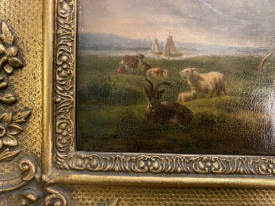 Paire D’huile Sur Panneau Scènes Champêtres Balthazar Paul Ommeganck