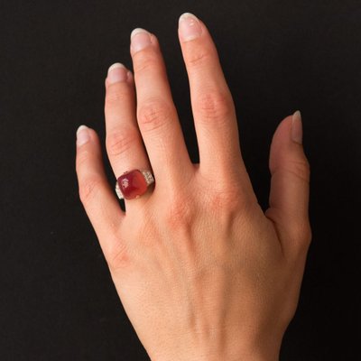Ring Chalcedon Zuckerhut Und Diamanten