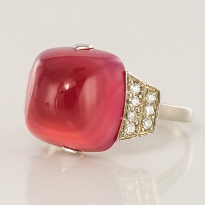 Ring Chalcedon Zuckerhut Und Diamanten