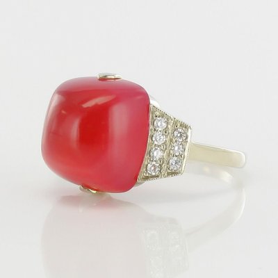 Ring Chalcedon Zuckerhut Und Diamanten