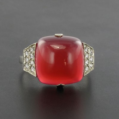 Ring Chalcedon Zuckerhut Und Diamanten