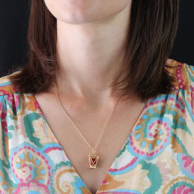 Pendentif Or Pagode Cornaline