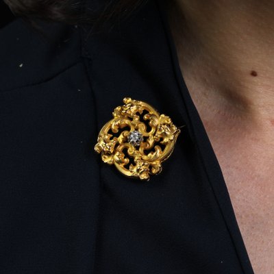Antike Brosche Jugendstil Diamant