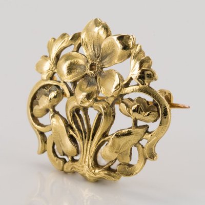 Antike Brosche Jugendstil Gold