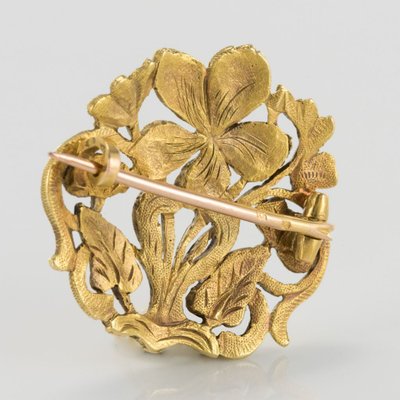 Antike Brosche Jugendstil Gold