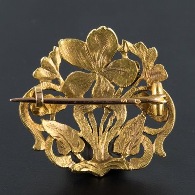 Antike Brosche Jugendstil Gold