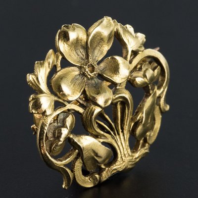 Antike Brosche Jugendstil Gold