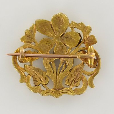 Antike Brosche Jugendstil Gold