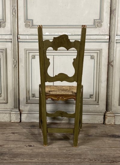 Suite De 12 Chaises En Bois Sculpté, Italie
