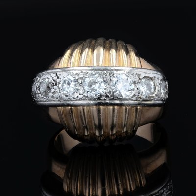 Bague Diamants Vintage à Godrons