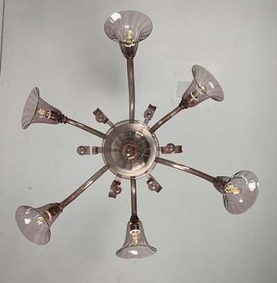 Murano Glass Venetian Chandelier Amethyst