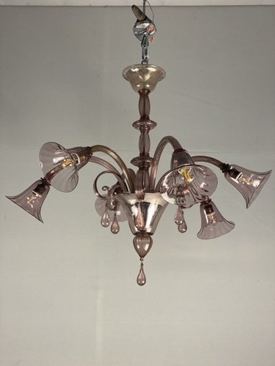 Murano Glass Venetian Chandelier Amethyst