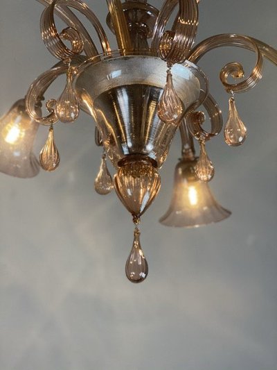 Murano Glass Venetian Chandelier Amethyst