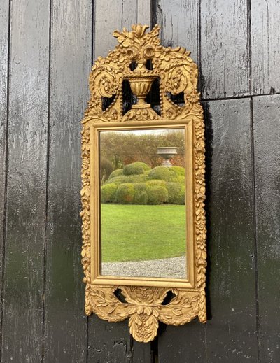 Gilded Carved Wooden Mirror, 19th Century