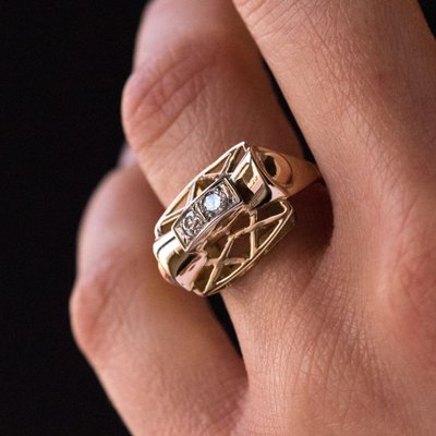 Anello con diamante retrò
