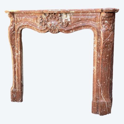 Cheminée De Style Louis XV En Marbre De Rance