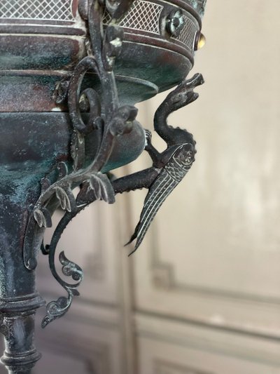 Neo-Gothic Bronze Chandelier Circa 1880