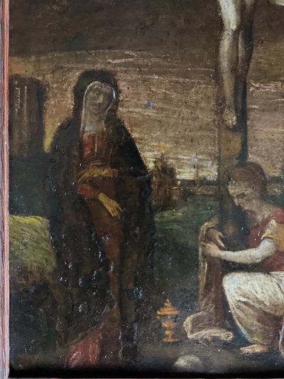 Christus am Kreuz, Öl auf Kupfer 17.