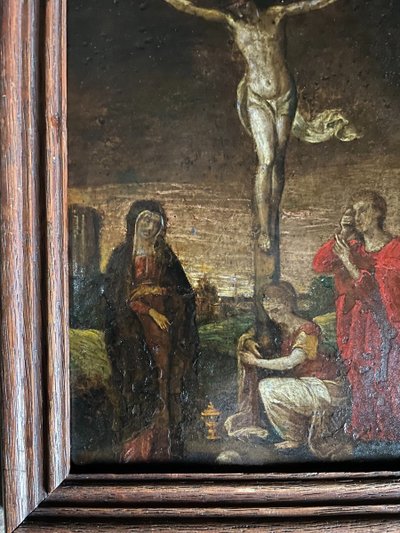 Christus am Kreuz, Öl auf Kupfer 17.