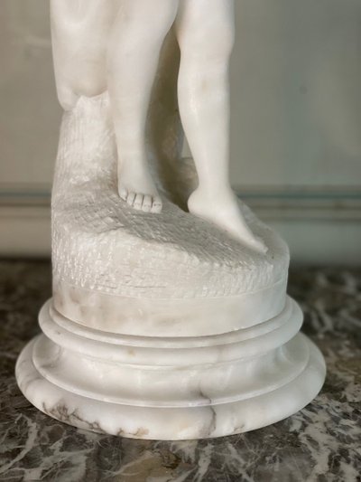 La Baigneuse, Alabaster Sculpture After Falconet