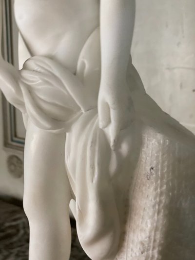 La Baigneuse, Alabaster Sculpture After Falconet