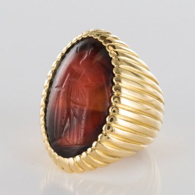 Ring Ritterin Godronnée Intaille