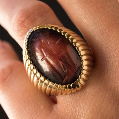 Ring Ritterin Godronnée Intaille