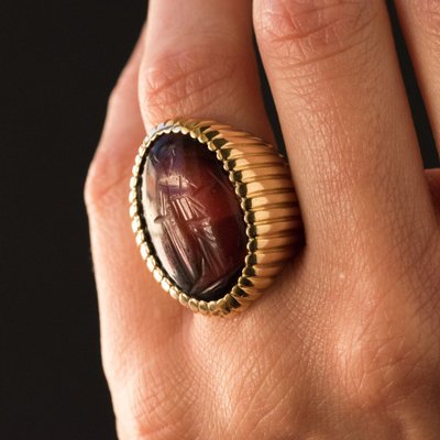 Ring Ritterin Godronnée Intaille