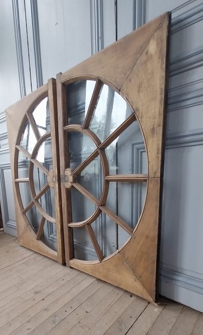 Pair of oak transoms 19th C