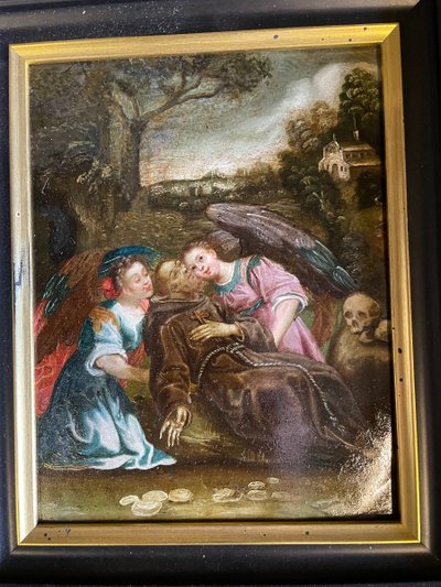 Ecstasy of Saint Francis of Assisi, Oil on Copper, 17th Century
