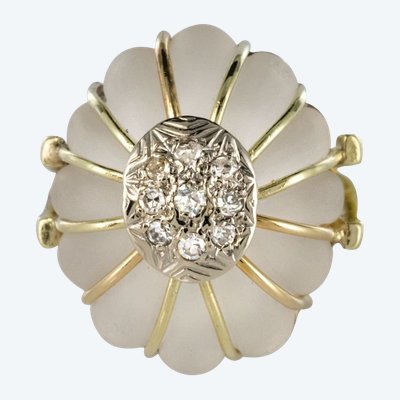 Bague Cristal De Roche Or Diamants