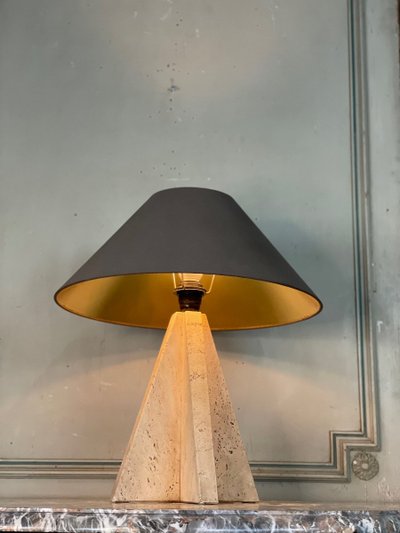 Travertine Table Lamp, circa 1990