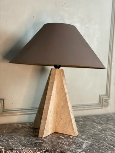 Travertine Table Lamp, circa 1990