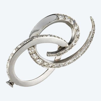 Spilla in oro bianco e diamanti