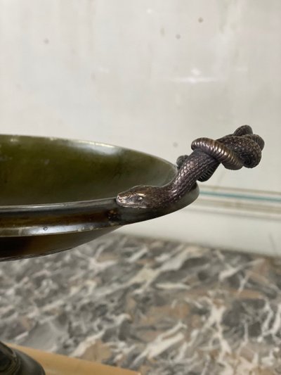 Bronze Cup On A Yellow Sienna Marble Base, Early 19th Century