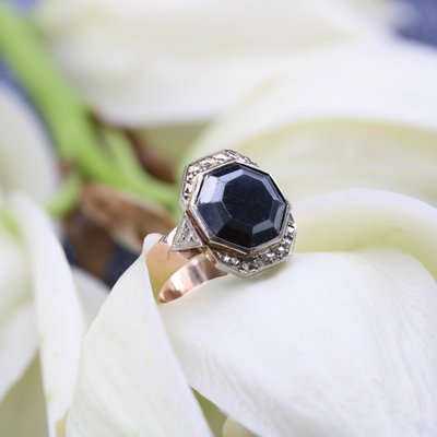 French 19th Century Napoleon 3 Rose Gold Hematite Ring