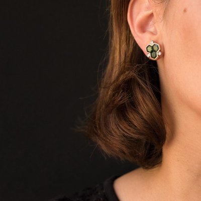 Orecchini con tormalina e diamanti